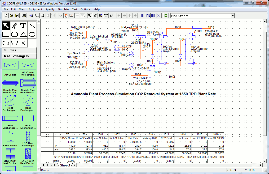 WinSim DesignII GUI